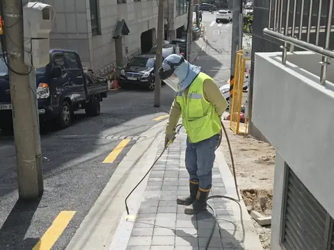 화강석 버너구이 시공 시공 사진